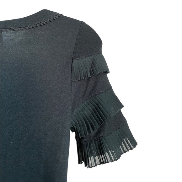 Juicy Couture Exaggerated Ruffle Crochet Shirt Sleeve Black Dress Small … - Picture 7 of 14